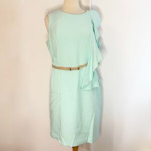 NEW Alex Marie 12 Pastel Green Ruffle Dress w/ Belt Office/Career/Work/Party NWT